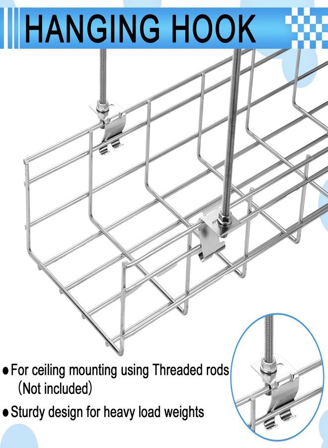 Shimeyao 10 Pcs Wire Mesh Cable Tray Ceiling Hanging Hook, Basket Tray Ceiling Support Hang Bracket, Galvanized Steel Hanging Hook for Network, Fiber Optic, Cabling Accessory - Image 4