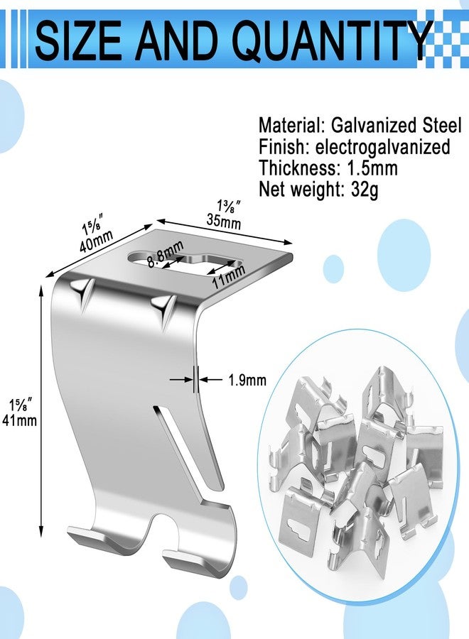Shimeyao 10 Pcs Wire Mesh Cable Tray Ceiling Hanging Hook, Basket Tray Ceiling Support Hang Bracket, Galvanized Steel Hanging Hook for Network, Fiber Optic, Cabling Accessory - Image 2