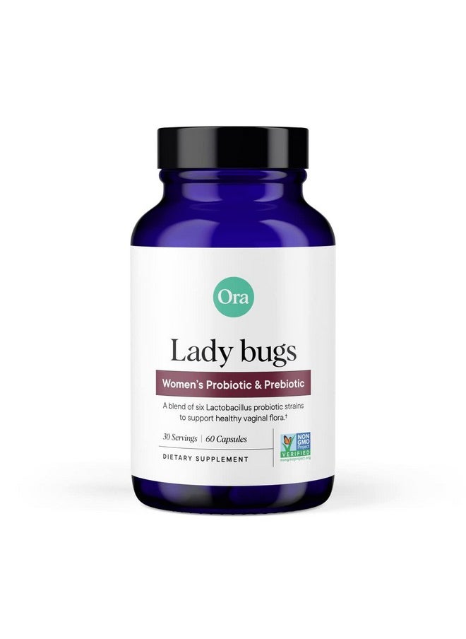 Ora Organic Ora Organic Prebiotics and Probiotics for Women - Lactobacillus for Vaginal and Urinary Tract Health, Contains 16 Billion CFU, 6 Strains - 1 Month Supply, 60 Vegan Probiotic Capsules  - Image 1