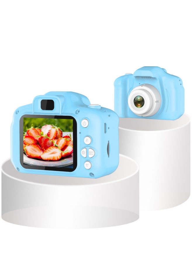 Generic Children's Camera HD SLR Micro Single Digital Camera Student Party Big Head Sticker Video Recorder Camera Toy-Body Color:X200-Puqing 800W Pixel-Blue  - Image 1
