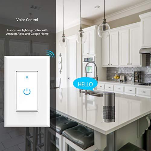 Lesim Smart Light Switch, WiFi Switch Touch Wall Switch 1 Gang, Compatible with Alexa Google Home - Image 2