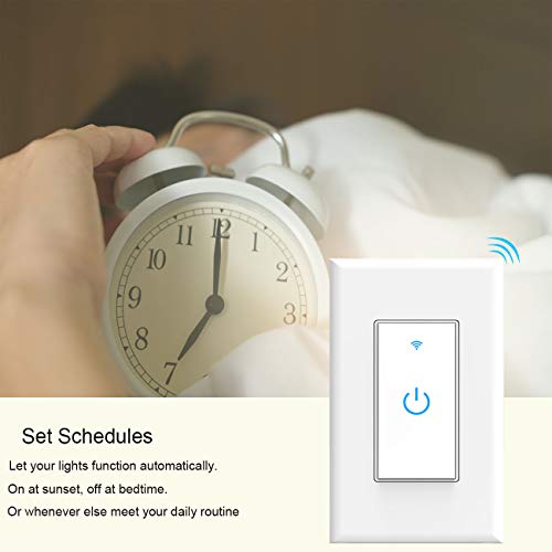 Lesim Smart Light Switch, WiFi Switch Touch Wall Switch 1 Gang, Compatible with Alexa Google Home - Image 3