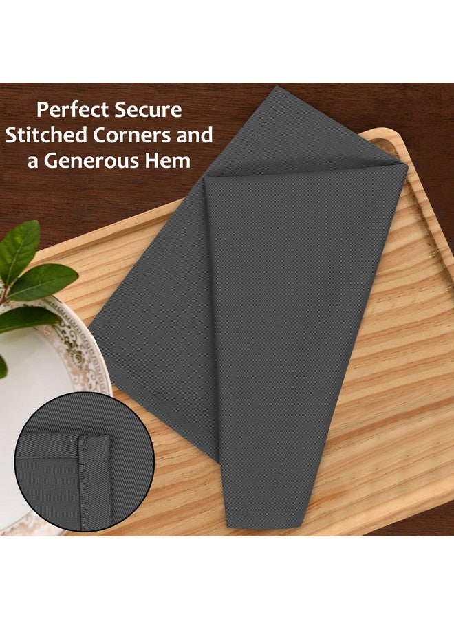 Ruvanti Cloth Napkins Set of 12, 18x18 Inches Napkins Cloth Washable, Soft, Durable, Absorbent, Cotton Blend. Table Dinner Napkins Cloth for Hotel, Lunch, Restaurant, Weddings, Parties - Dark Grey - Image 3