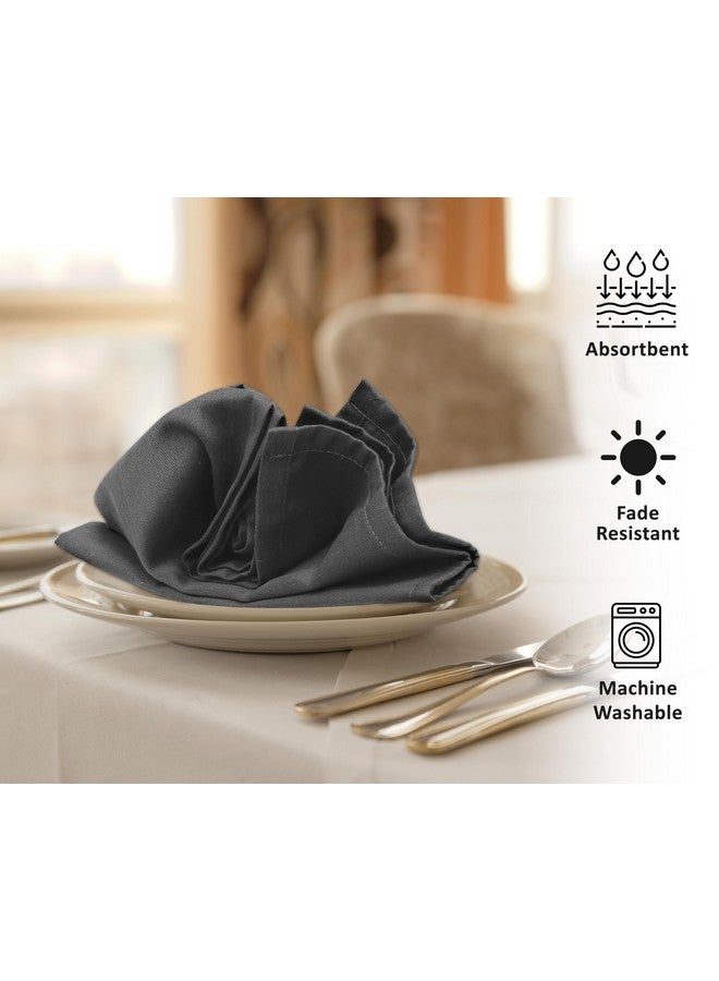 Ruvanti Cloth Napkins Set of 12, 18x18 Inches Napkins Cloth Washable, Soft, Durable, Absorbent, Cotton Blend. Table Dinner Napkins Cloth for Hotel, Lunch, Restaurant, Weddings, Parties - Dark Grey - Image 2