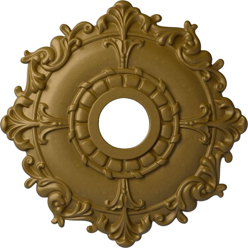Ekena Millwork CM18RLGLS Riley Ceiling Medallion fits Canopies up to 4 5/8, Gold - Image 1