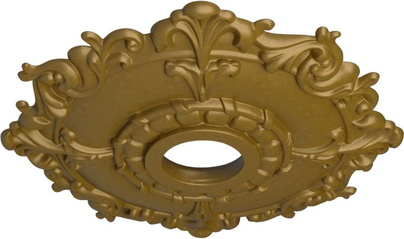 Ekena Millwork CM18RLGLS Riley Ceiling Medallion fits Canopies up to 4 5/8, Gold - Image 2