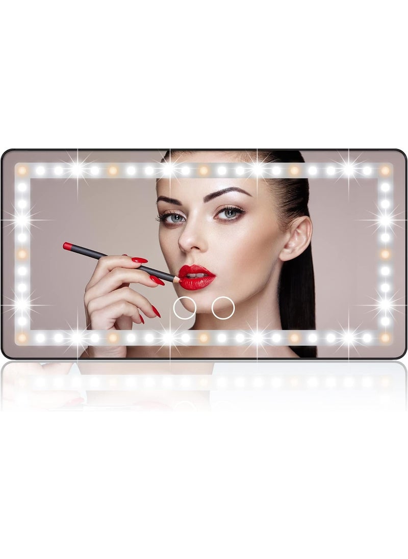 CENXI Car Sun Visor Vanity Mirror, Rechargeable Makeup Mirror, Dimmable Clip-on Rear View Sun-Shading Cosmetic With Touch Screen, Universal for Car Truck SUV  - Image 1