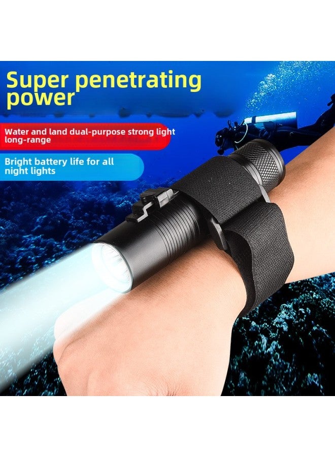 Diving Flashlight Charging Underwater Professional Magnetic Control Switch Lighting Strong Light Waterproof Special Super Bright Outdoor Light For Catching The Sea-Product Specifications:XP-020-Dual Light Source (magnetic Control Switch): Bare Light  - Image 1