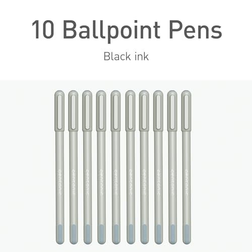 Pentonic Ballpoint Pens, 10 Count, Frosted Pale Gray Barrel with Black Ink, 0.7 mm Fine Point, Smooth Writing For Journaling & Note Taking (PEN13086) - Image 3