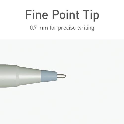 Pentonic Ballpoint Pens, 10 Count, Frosted Pale Gray Barrel with Black Ink, 0.7 mm Fine Point, Smooth Writing For Journaling & Note Taking (PEN13086) - Image 5