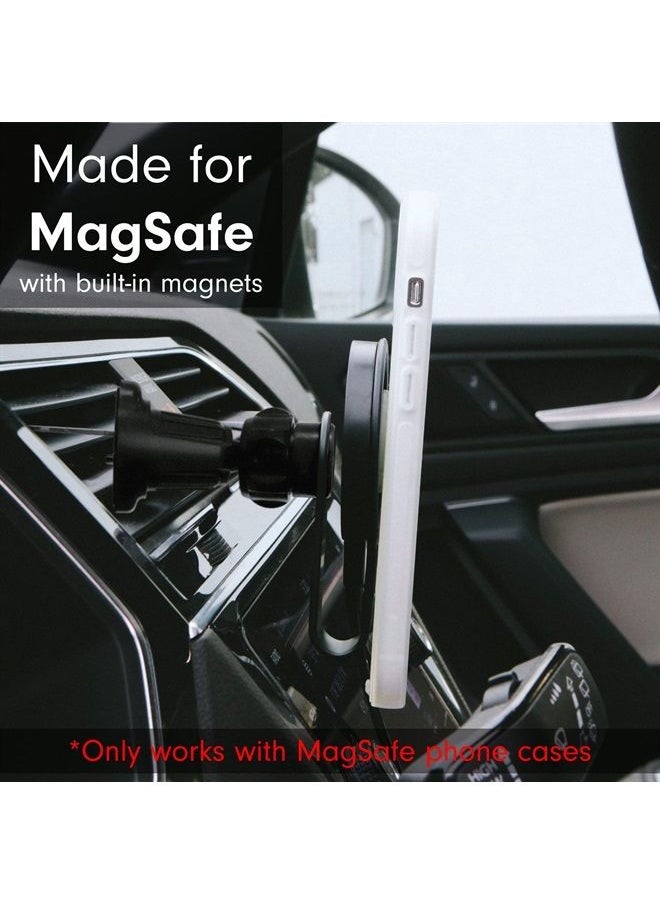 Sonix - Magnetic Phone Car Mount, Compatible with MagSafe Cases and MagSafe Wireless Charger for and iPhone 14/13 / 12 Series, Hands Free Cell Phone Holder with Secure Vent Clip - Graphite - Image 1
