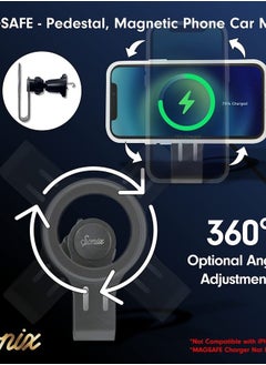 Sonix Magnetic Phone Car Mount, Compatible with MagSafe Cases and MagSafe Wireless Charger for and iPhone 14/13 / 12 Series, Hands Free Cell Phone Holder with Secure Vent Clip - Graphite  - Image 4
