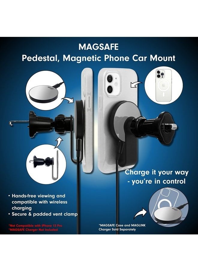 Sonix - Magnetic Phone Car Mount, Compatible with MagSafe Cases and MagSafe Wireless Charger for and iPhone 14/13 / 12 Series, Hands Free Cell Phone Holder with Secure Vent Clip - Graphite - Image 1
