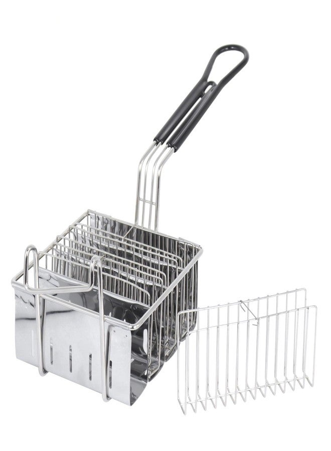 SOTECH 4 Shells Taco Fryer Basket Stainless Steel Taco Fryer Holds Kitchen Deep Fry Basket with Handle Flat Bottom Frying Shell Mold - Image 4