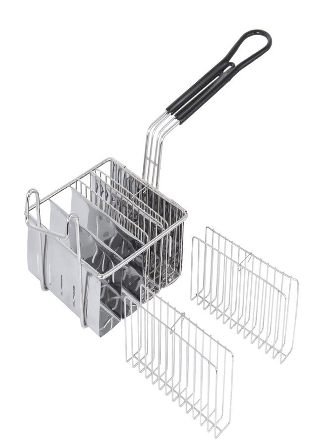 SOTECH 4 Shells Taco Fryer Basket Stainless Steel Taco Fryer Holds Kitchen Deep Fry Basket with Handle Flat Bottom Frying Shell Mold - Image 2