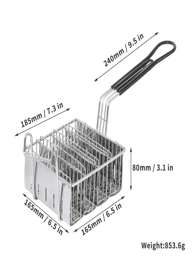 SOTECH 4 Shells Taco Fryer Basket Stainless Steel Taco Fryer Holds Kitchen Deep Fry Basket with Handle Flat Bottom Frying Shell Mold - Image 5