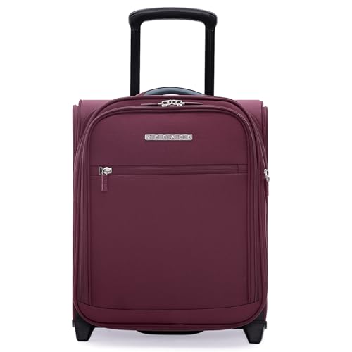 Verage 16 inch Underseat Carry On Luggage with Wheels, Grape red Softside Small Suitcase Spinner Wheeled Rolling Travel Laptop Bag for Airlines Airplanes Short Trip Men Women - Image 1