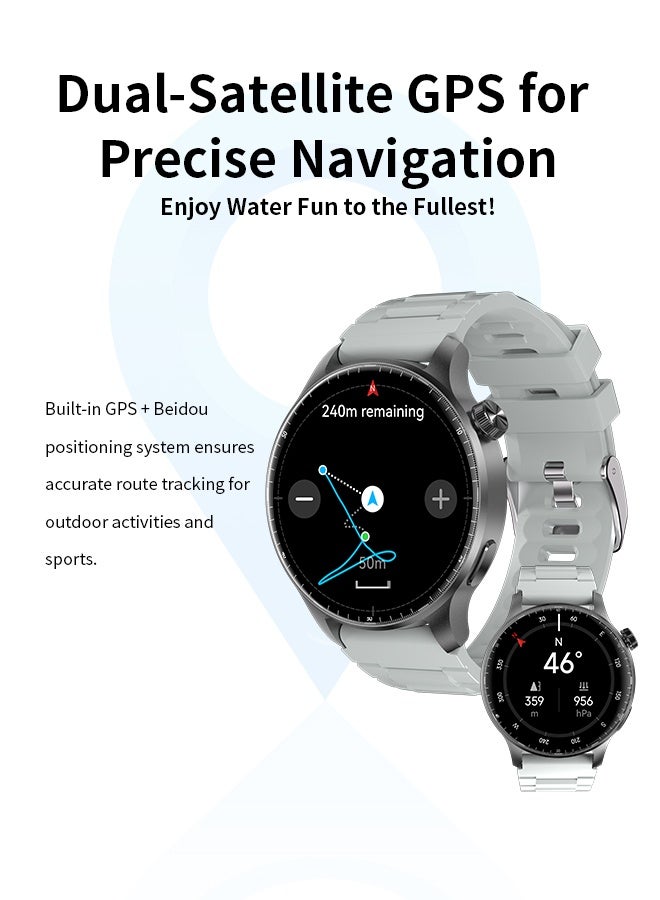 WAPIK Korean Brand ST50 GPS Smartwatch with Built-in Dual Satellite Positioning, AMOLED Display, Bluetooth Calling, Altimeter, 110+ Sports Modes, IP68 Waterproof, Compatible with Android & iOS - Image 2