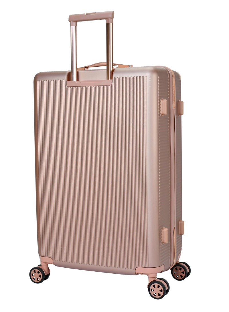 سيناتور مجموعة حقائب سفر بعجلات صلبة للجنسين من  خفيفة الوزن بأربع عجلات مزدوجة مع قفل  مدمج، مجموعة من  قطع، لون ذهبي وردي - Image 3