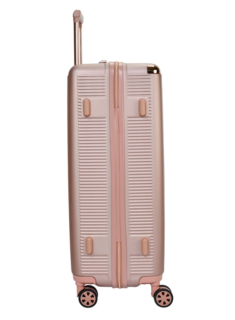 سيناتور مجموعة حقائب سفر بعجلات صلبة للجنسين من  خفيفة الوزن بأربع عجلات مزدوجة مع قفل  مدمج، مجموعة من  قطع، لون ذهبي وردي - Image 5