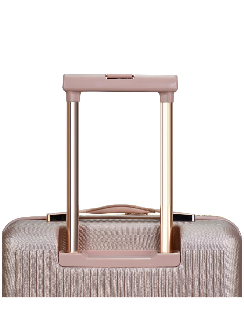 SENATOR Hard Case Trolley Luggage Set For Unisex ABS Lightweight 4 Double Wheeled Suitcase With Built In TSA Type lock A5123 Set Of 4 Rose Gold