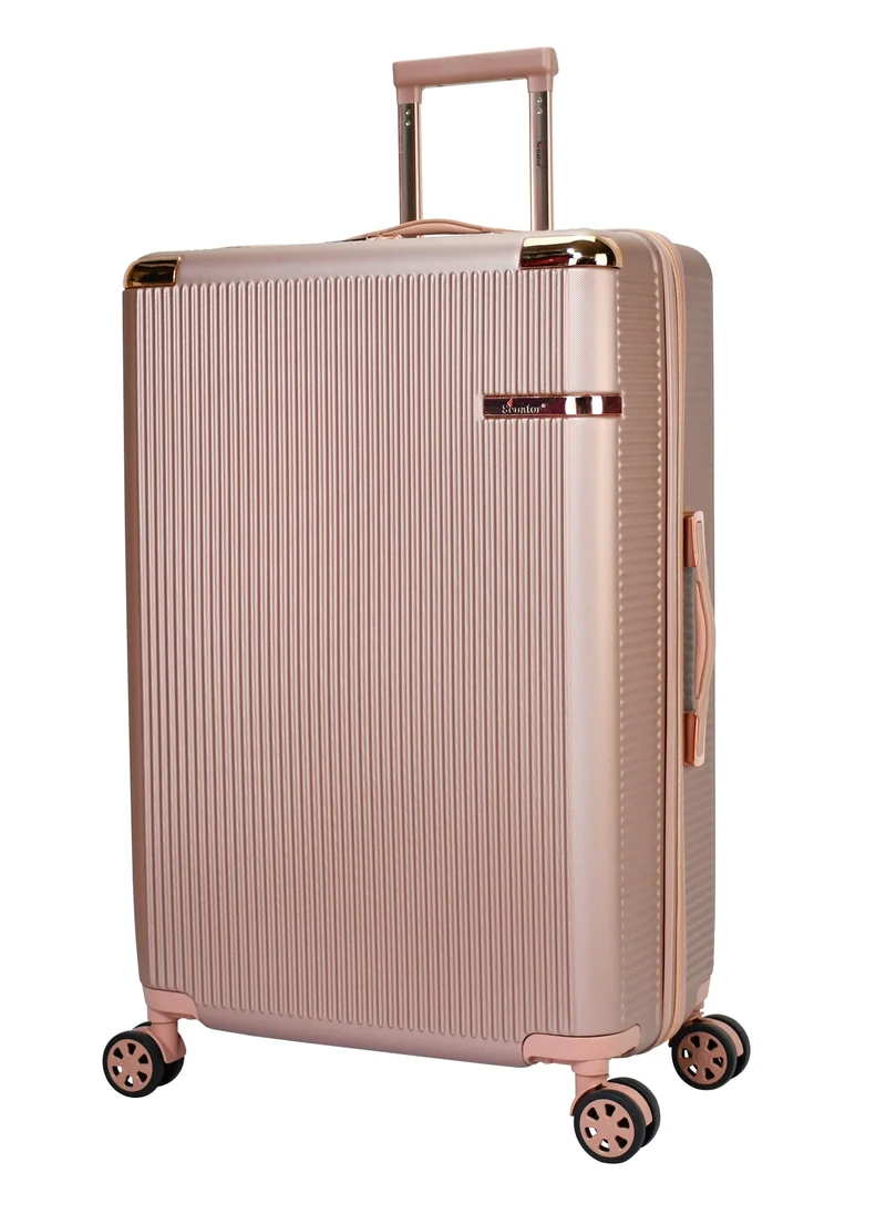 SENATOR Hard Case Trolley Luggage Set For Unisex ABS Lightweight 4 Double Wheeled Suitcase With Built In TSA Type lock A5123 Set Of 4 Rose Gold