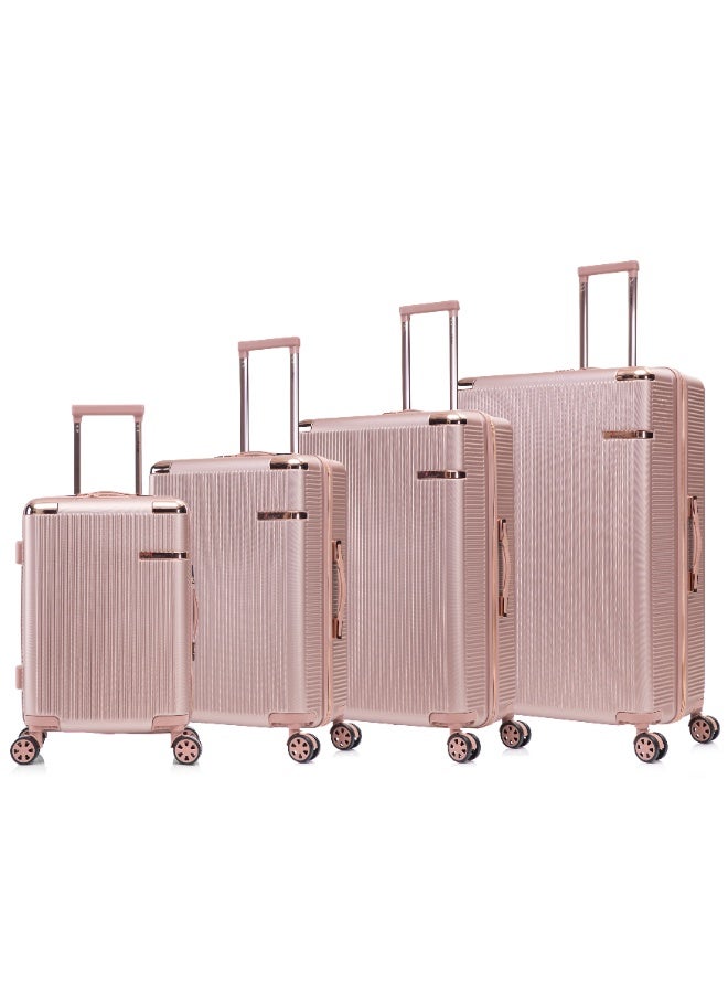 SENATOR Hard Case Trolley Luggage Set For Unisex ABS Lightweight 4 Double Wheeled Suitcase With Built In TSA Type lock A5123 Set Of 4 Rose Gold - Image 1