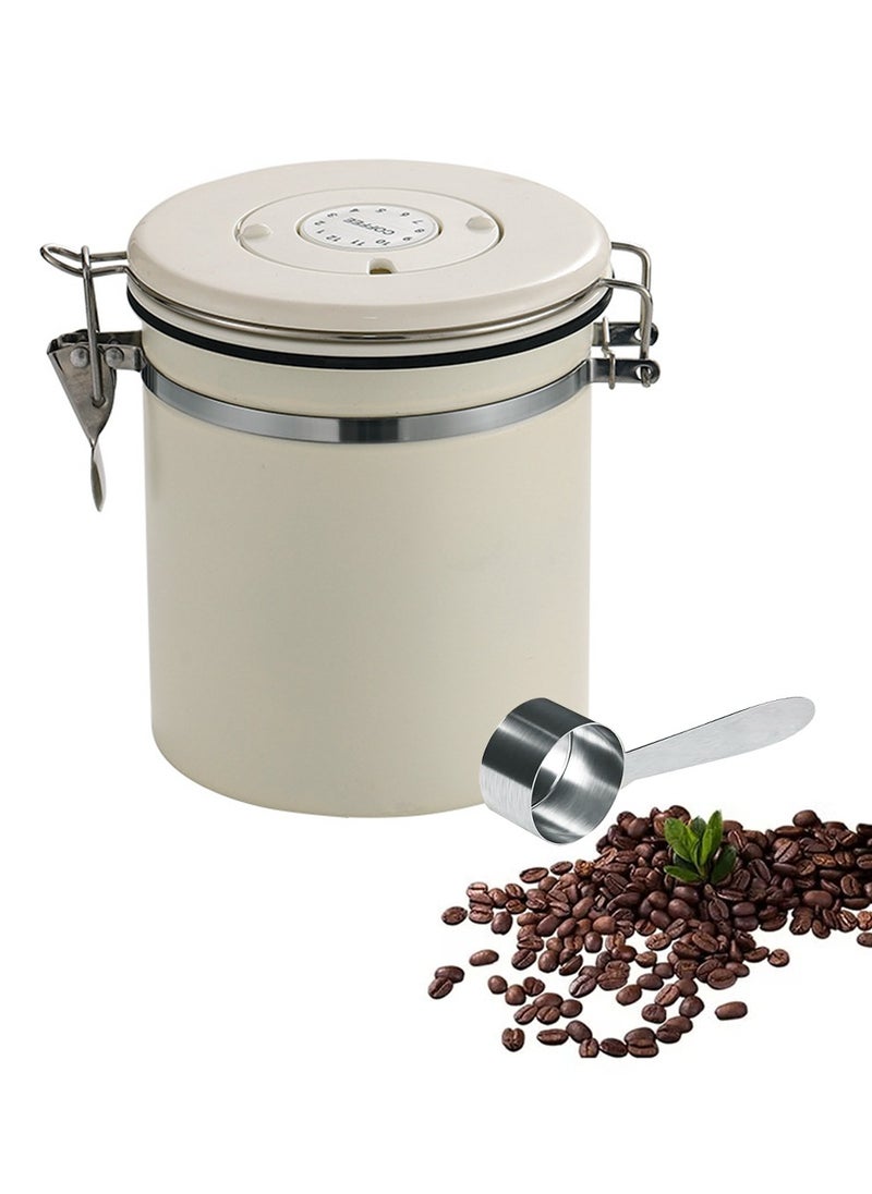 1.5L Capacity Coffee Canister Airtight Coffee Container Stainless Steel Coffee Bean Storage Container with Scoop Coffee Canister for Beans Grounds Sugar Flour Tea Cereal Beige - pzsku/Z396B9BECE0C70BB8A70DZ/45/_/1730344238/e8f5d97b-fd15-4dfb-940d-4ca9899159fb