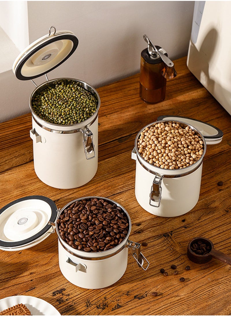 1.5L Capacity Coffee Canister Airtight Coffee Container Stainless Steel Coffee Bean Storage Container with Scoop Coffee Canister for Beans Grounds Sugar Flour Tea Cereal Beige - pzsku/Z396B9BECE0C70BB8A70DZ/45/_/1730344279/87eae86a-d744-470f-bbd5-26e5a83ba0d0