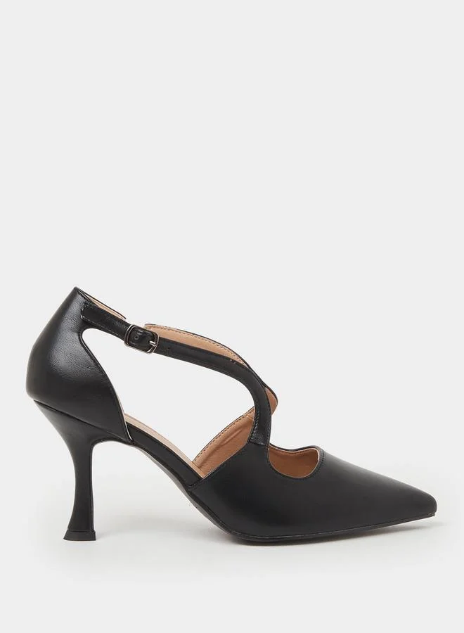Styli Black Pointed Toe High Heel Formal Pumps