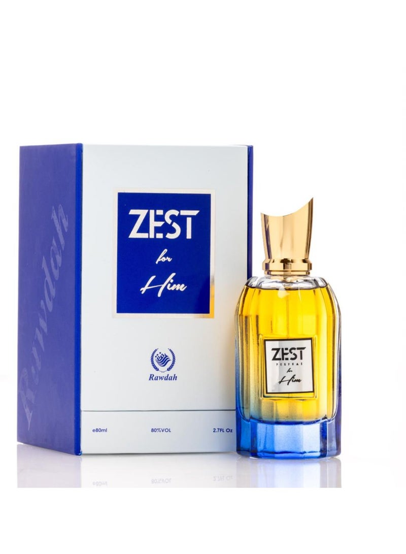 AL RAWDAH زست فور هيم عطر من الروضة – عطر أمبري، فانيليا وخشبي للرجال (80 مل) - Image 1
