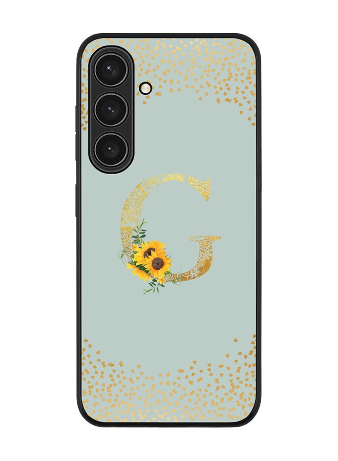 Stylizedd For Samsung Galaxy S25+ / S25 Plus 5G Case,Slim fit Camera Protection, Shockproof Thin Phone cover  - Custom Floral Monogram - G  (Light Grey ) - Image 1