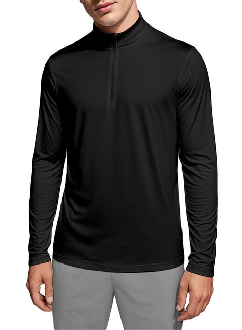 Nileton Sports T-Shirt - Long Sleeve Top - Half Zipper Quick Dry Tee - Running And Gym T- Shirts - Sportswear For Men