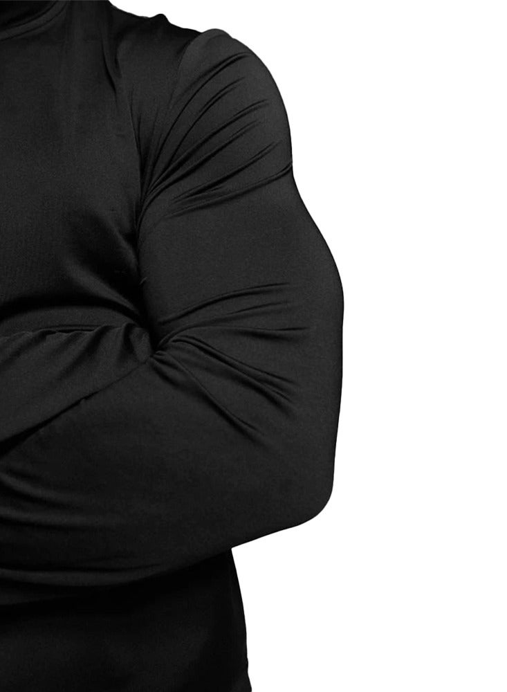 نيلتون تيشرت رياضي بأكمام طويلة - سريع الجفاف - بنصف سوستة للجري والجيم للرجال  - Image 2