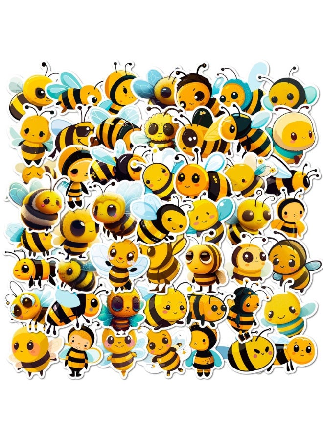 NIBEMINENT 50 Pcs Bee Festival Deco Kit Waterproof Stickers, High Definition Printing Bright Colors, Suitable for Laptop Skateboard Luggage Water Bottle Guitar DIY - Image 2