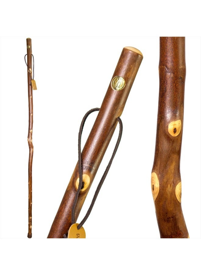 Brazos Rustic Wood Walking Stick, Maple, Traditional Style Handle, for Men & Women, Made in the USA, 55" - Image 1