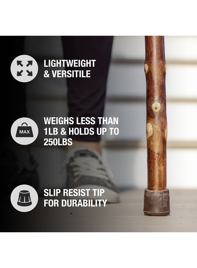 Brazos Rustic Wood Walking Stick, Maple, Traditional Style Handle, for Men & Women, Made in the USA, 55" - Image 5