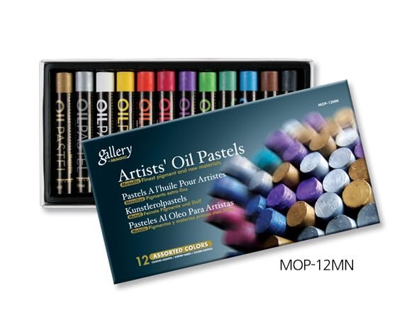 Mungyo Gallery Oil Pastels Cardboard Box Set of 12 Standard - Metallic Colors - Image 3