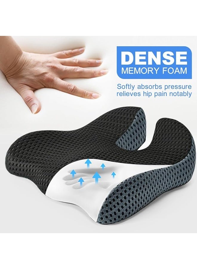 وسادة مقعد رافعة (Wedge) ميموري فوم مُحسَّنة - دعم طبي لتخفيف آلام الظهر وعرق النسا - مريحة ومسامية للاستخدام اليومي - Image 2