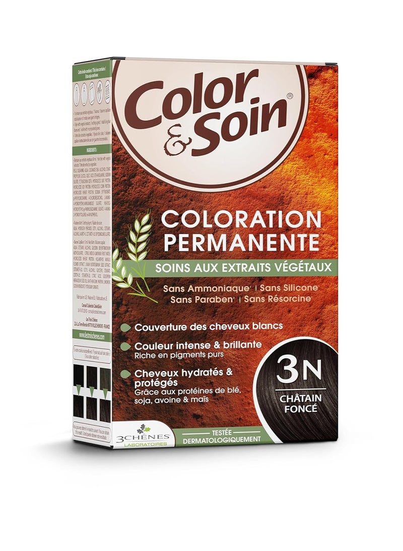 3CHENES Color & Soin Hair Color #3N Dark Chesnut 135ml - Image 1