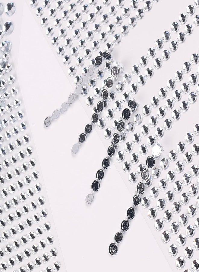 Jacnkb 3555pcs Self Adhesive Face Gems for Makeup, Festival Jewels, Hair Gems, Rhinestone Stickers for Face, Eye, Makeup, Nail, Body, Crafts 5sheets (white-3/4/5/6/8mm) - Image 4