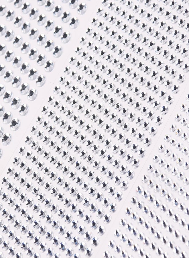 Jacnkb 3555pcs Self Adhesive Face Gems for Makeup, Festival Jewels, Hair Gems, Rhinestone Stickers for Face, Eye, Makeup, Nail, Body, Crafts 5sheets (white-3/4/5/6/8mm) - Image 3
