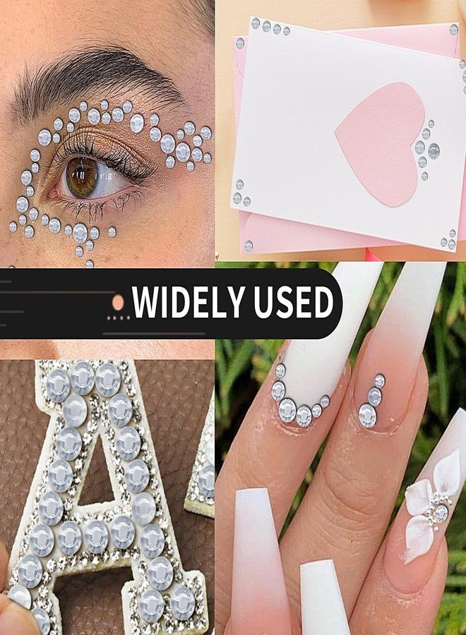 Jacnkb 3555pcs Self Adhesive Face Gems for Makeup, Festival Jewels, Hair Gems, Rhinestone Stickers for Face, Eye, Makeup, Nail, Body, Crafts 5sheets (white-3/4/5/6/8mm) - Image 5