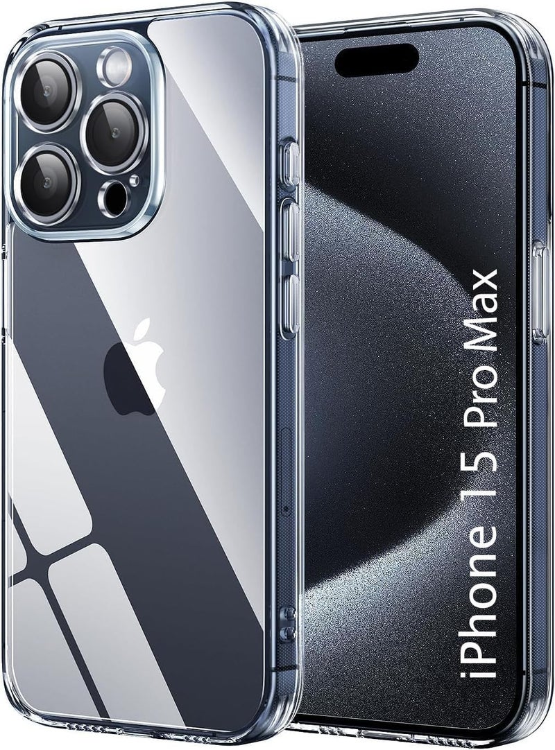 mobistyle Crystal Clear Back Case Cover for iPhone 15 Pro Max | Shockproof Design | Camera Protection Bump | Hard Clear Back Case Cover for iPhone 15 Pro Max (PC & TPU, Transparent) - Image 1