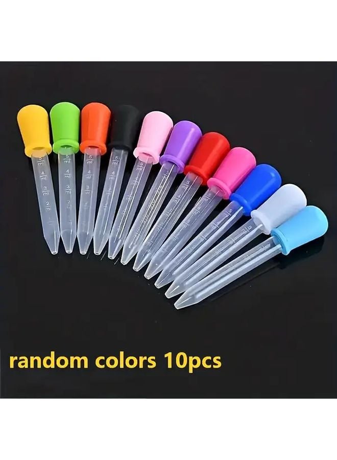 10pcs Colorful Silicone Droppers with Scale Precision Straight Tip for Laboratory Cosmetic - Image 1