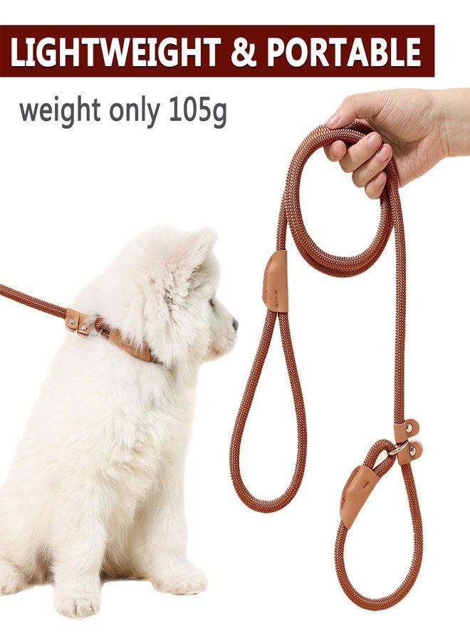HOOTO 7FT Slip Lead Dog Leash, Strong Nylon Rope Leash, 1.8*1CM Diam Dog Training Lead for Small Medium Large Dogs（ brown） - Image 4