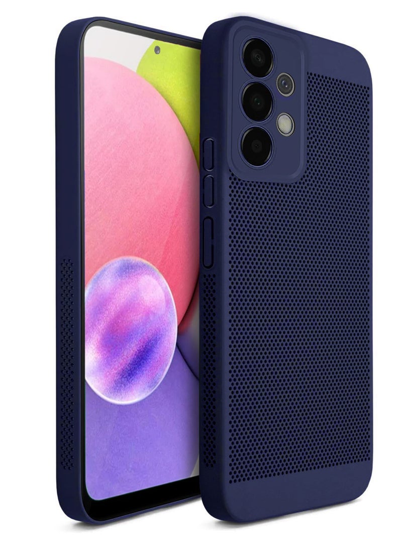 Heat Dissipation Case with Built in Camera Lens Protector Slim Fit Breathable Cooling Anti Fingerprint Hard PC Back ShockproofÂ Cover For Samsung Galaxy A52/A52s (Blue)