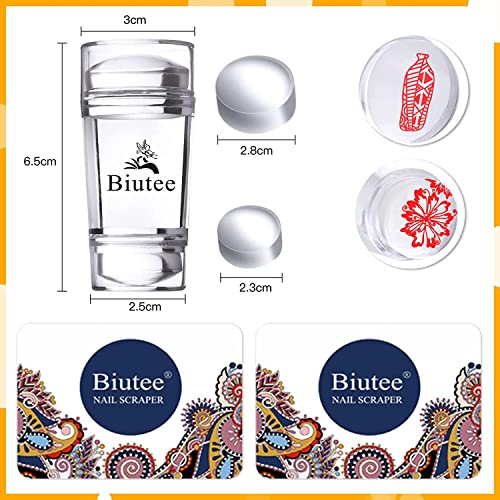Biutee 19pcs Nail Stamp Plates set 15 plate 1Stamper 2Scraper 1storage bag Nails Art Stamping Plate Scraper Stamper Set Leaves Flowers Animal Nail plate Template Image Plate - Image 2