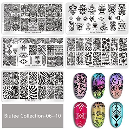 Biutee 19pcs Nail Stamp Plates set 15 plate 1Stamper 2Scraper 1storage bag Nails Art Stamping Plate Scraper Stamper Set Leaves Flowers Animal Nail plate Template Image Plate - Image 4