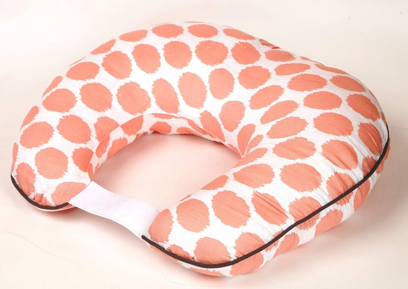 Bacati Ikat Coral Dots Muslin Fabric Hugster Nursing Pillow Cover Only - Image 5